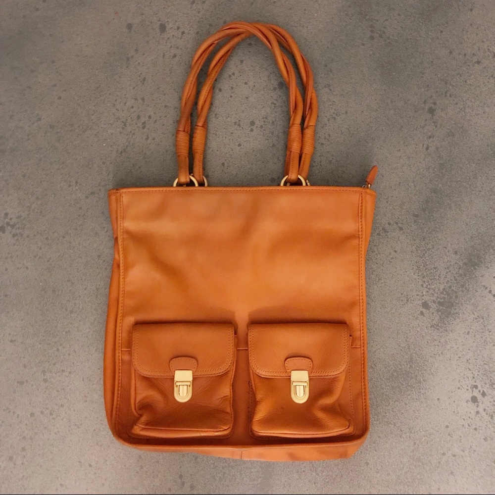 Charles Jourdan Leather Tote with Pockets